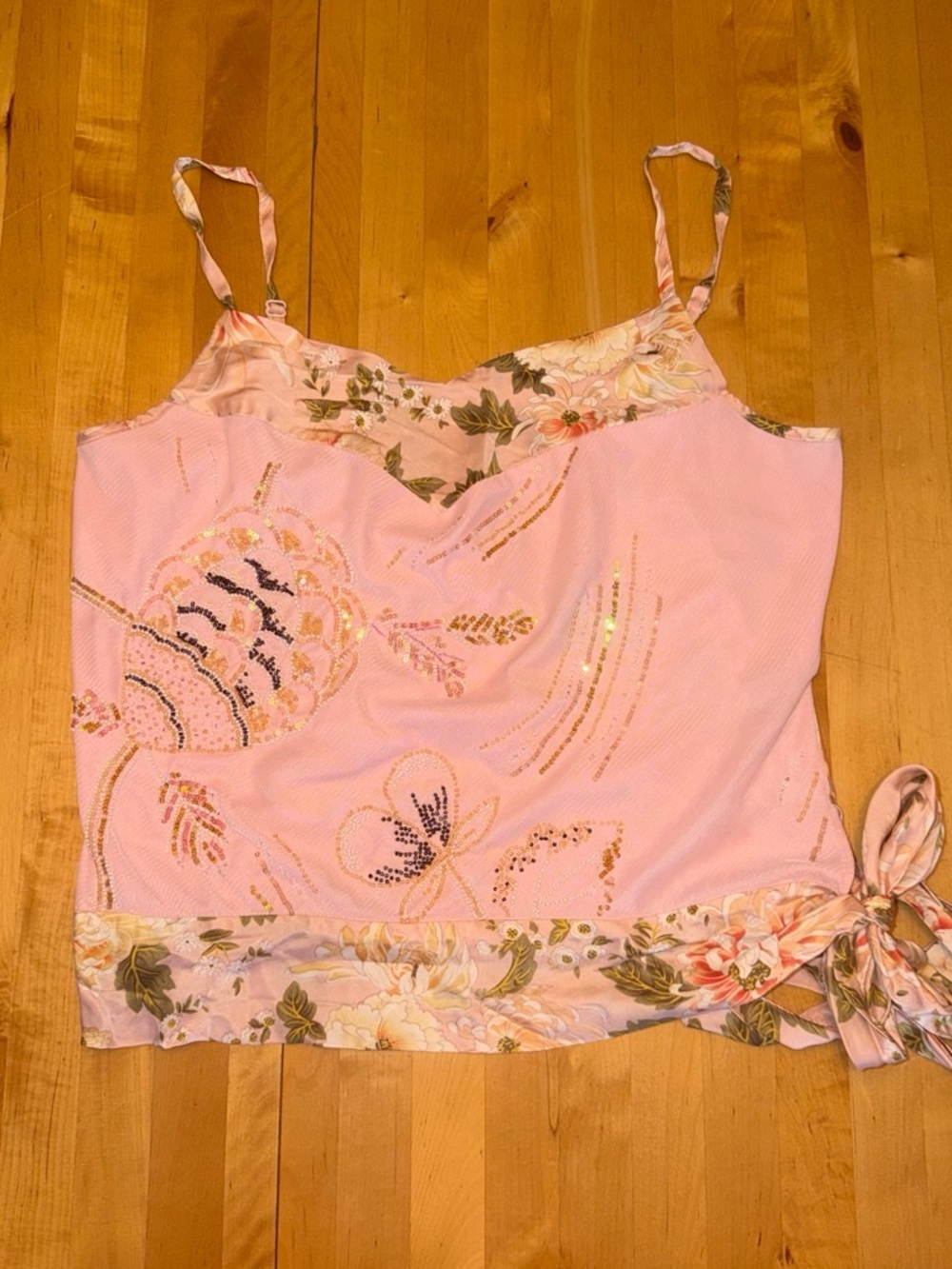 Pink beaded going out top
